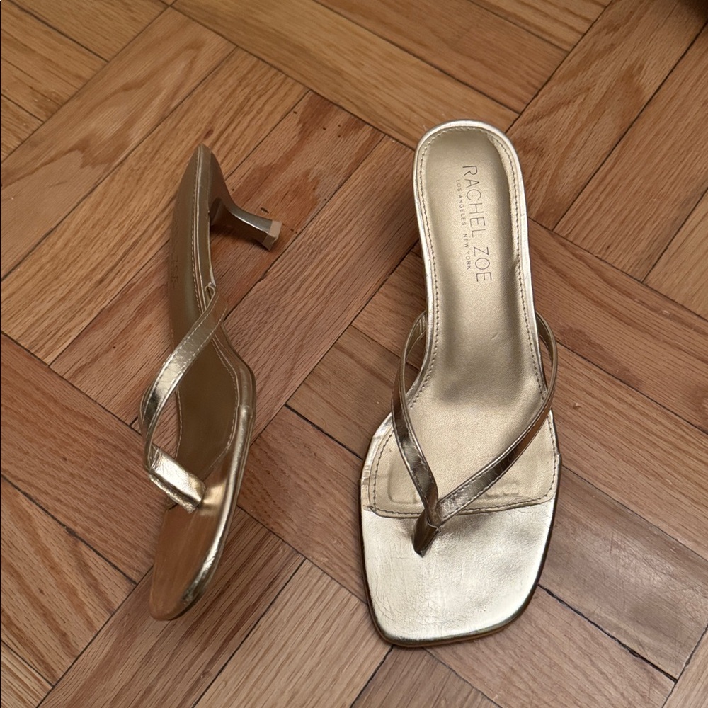 Gold kitten heels